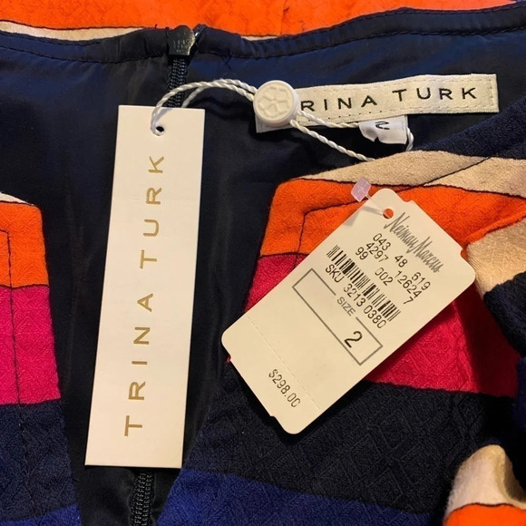 Trina Turk Museum Stripe Shift Dress 2 NWT $298 - Picture 6 of 7